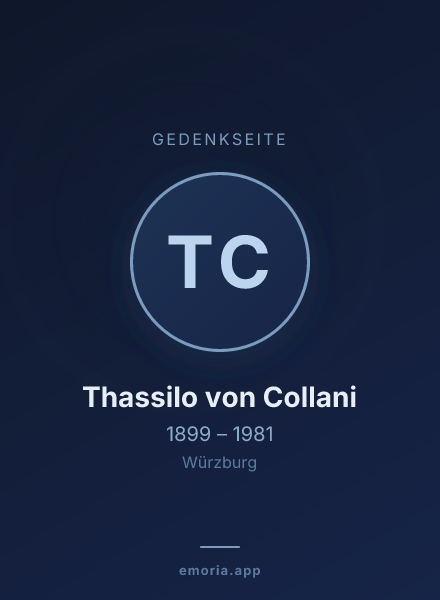 Gedenkportrait von Thassilo von Collani