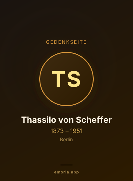 Gedenkportrait von Thassilo von Scheffer