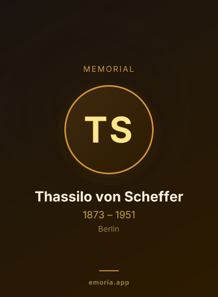 Memorial portrait of Thassilo von Scheffer