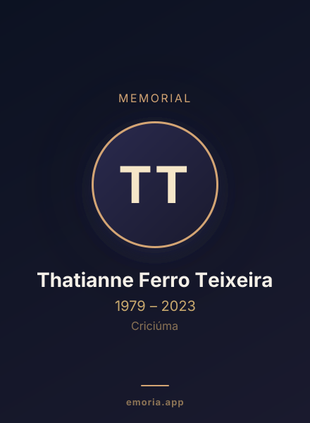 Memorial portrait of Thatianne Ferro Teixeira