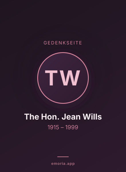 Gedenkportrait von The Hon. Jean Wills
