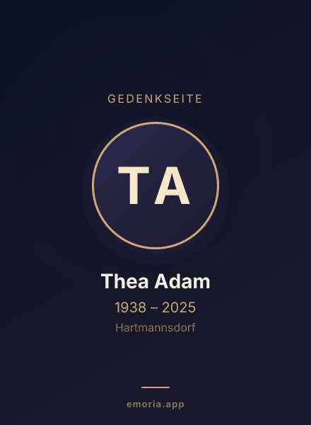 Gedenkportrait von Thea Adam