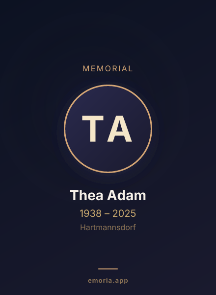 Memorial portrait of Thea Adam