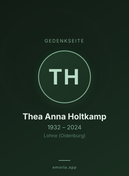 Gedenkportrait von Thea Anna Holtkamp