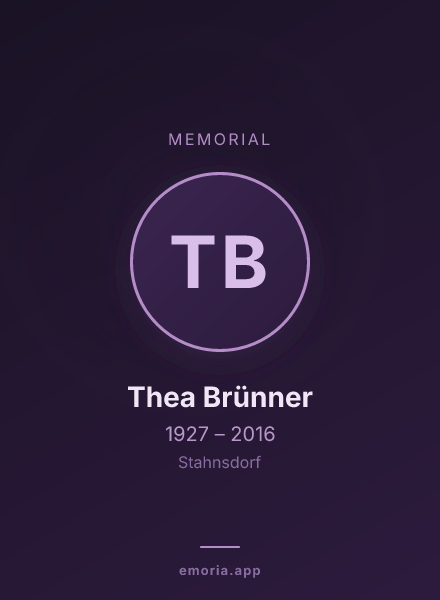 Memorial portrait of Thea Brünner