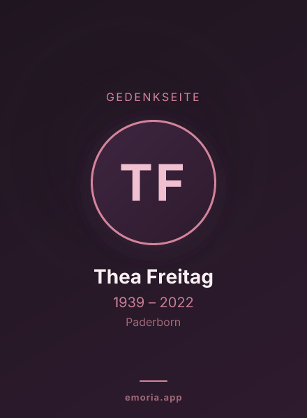 Gedenkportrait von Thea Freitag