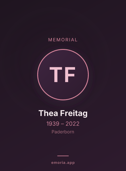 Memorial portrait of Thea Freitag