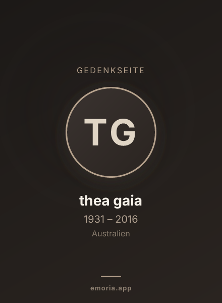 Gedenkportrait von thea gaia