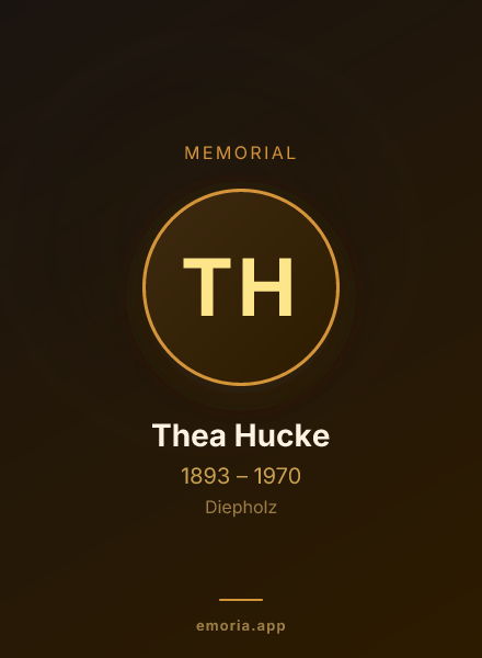Memorial portrait of Thea Hucke