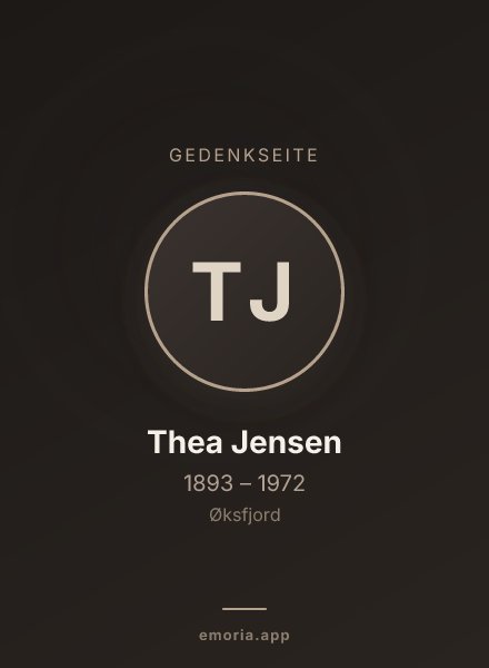 Gedenkportrait von Thea Jensen