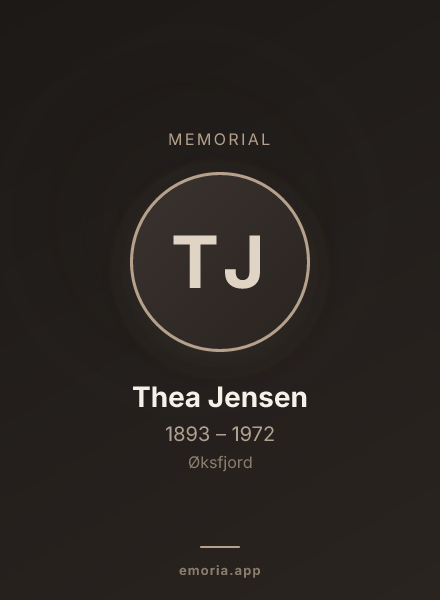 Memorial portrait of Thea Jensen