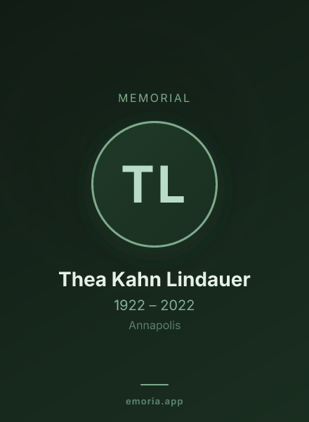 Memorial portrait of Thea Kahn Lindauer