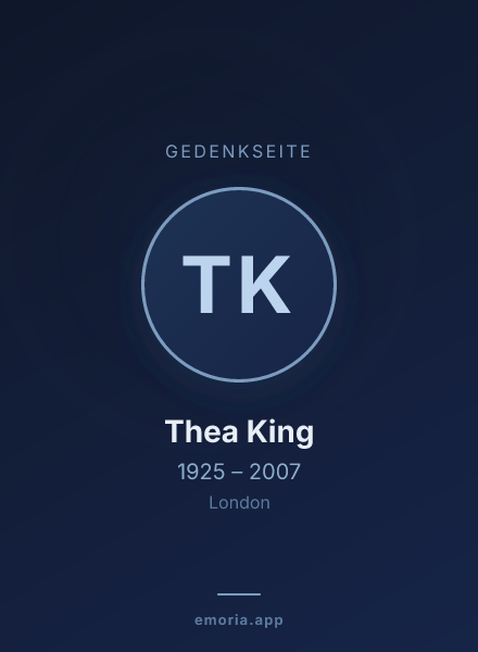Gedenkportrait von Thea King