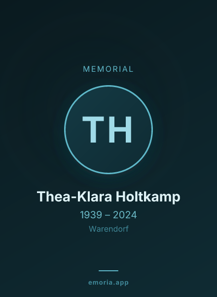 Memorial portrait of Thea-Klara Holtkamp