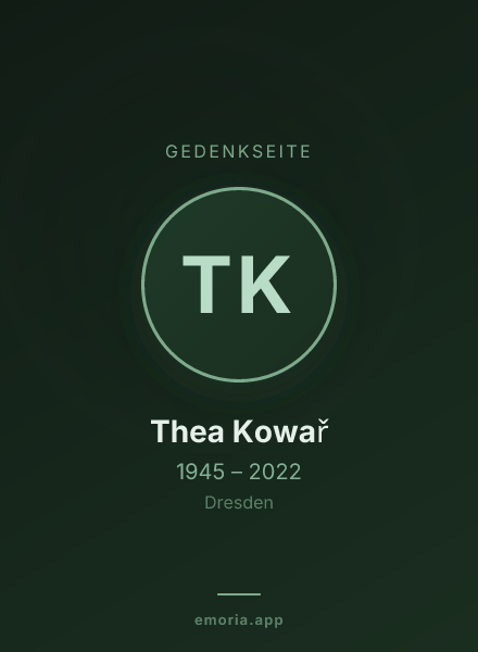 Gedenkportrait von Thea Kowař