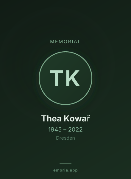 Memorial portrait of Thea Kowař