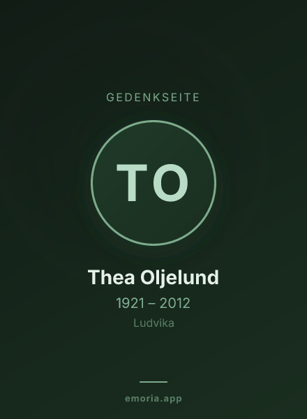 Gedenkportrait von Thea Oljelund