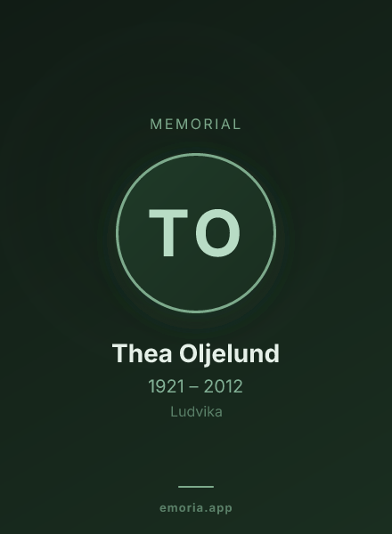 Memorial portrait of Thea Oljelund