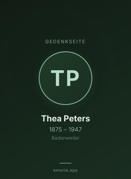 Gedenkportrait von Thea Peters