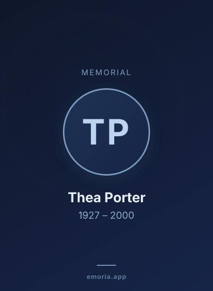 Memorial portrait of Thea Porter
