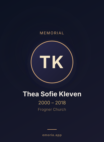Memorial portrait of Thea Sofie Kleven