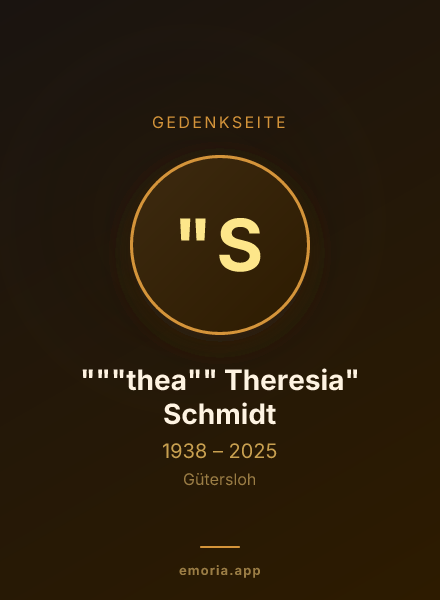Gedenkportrait von """thea"" Theresia" Schmidt