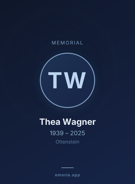 Memorial portrait of Thea Wagner