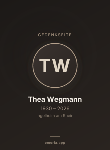 Gedenkportrait von Thea Wegmann