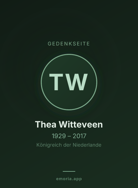 Gedenkportrait von Thea Witteveen