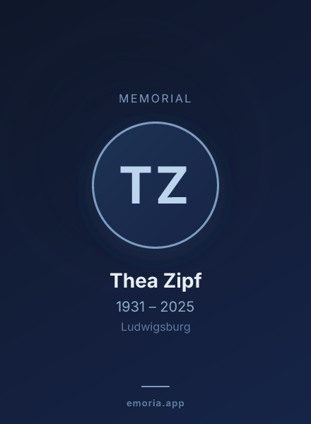 Memorial portrait of Thea Zipf