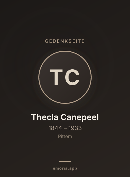 Gedenkportrait von Thecla Canepeel