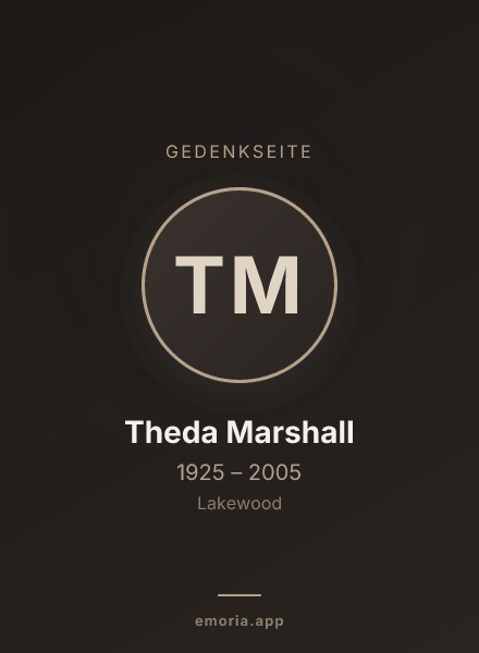 Gedenkportrait von Theda Marshall