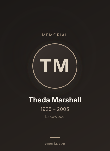 Memorial portrait of Theda Marshall