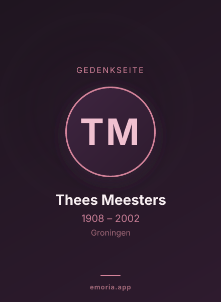 Gedenkportrait von Thees Meesters
