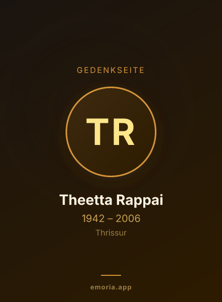 Gedenkportrait von Theetta Rappai