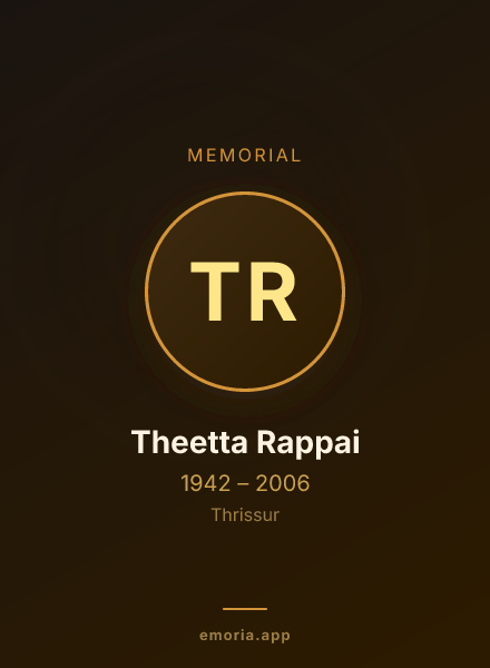 Memorial portrait of Theetta Rappai