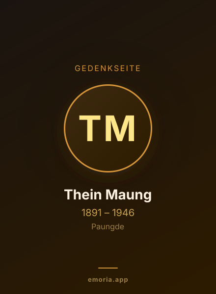 Gedenkportrait von Thein Maung