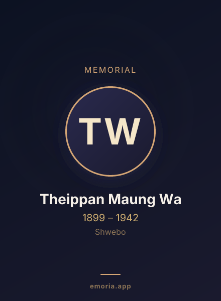 Memorial portrait of Theippan Maung Wa