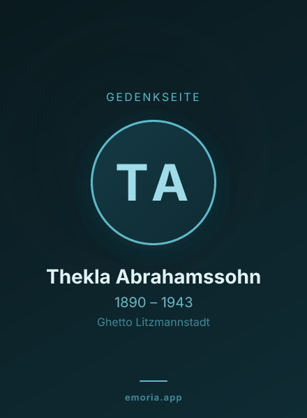 Gedenkportrait von Thekla Abrahamssohn