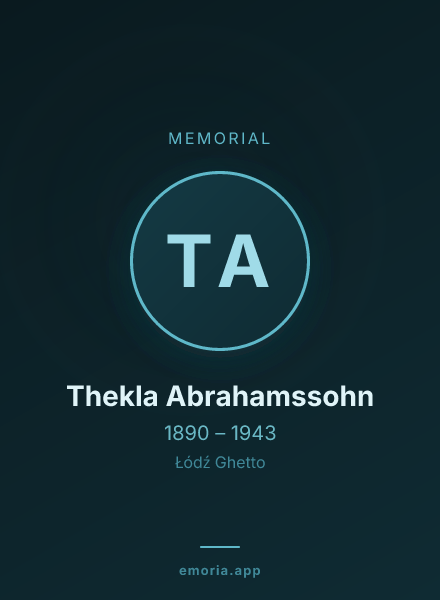Memorial portrait of Thekla Abrahamssohn