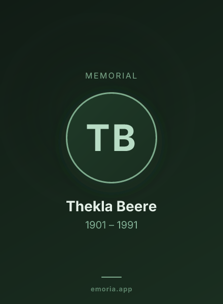 Memorial portrait of Thekla Beere