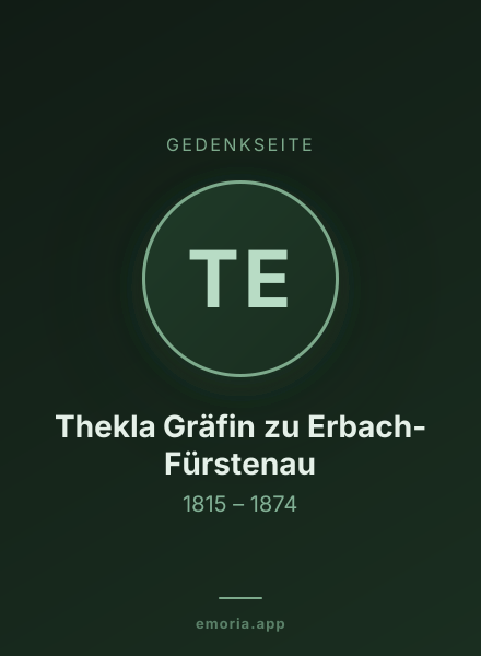 Gedenkportrait von Thekla Gräfin zu Erbach-Fürstenau