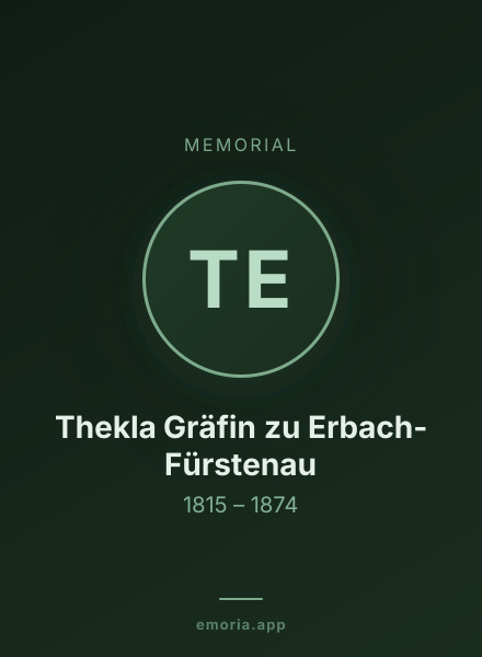 Memorial portrait of Thekla Gräfin zu Erbach-Fürstenau