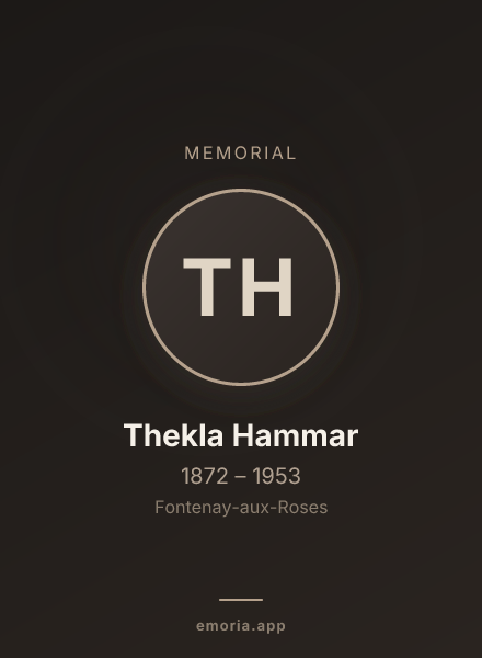 Memorial portrait of Thekla Hammar
