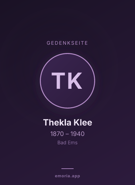 Gedenkportrait von Thekla Klee