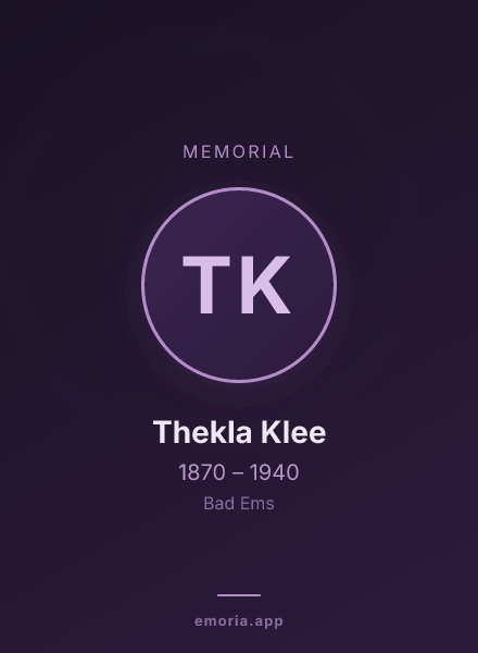Memorial portrait of Thekla Klee
