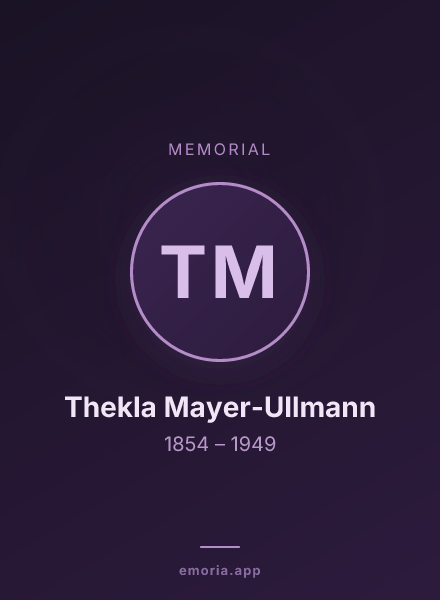 Memorial portrait of Thekla Mayer-Ullmann