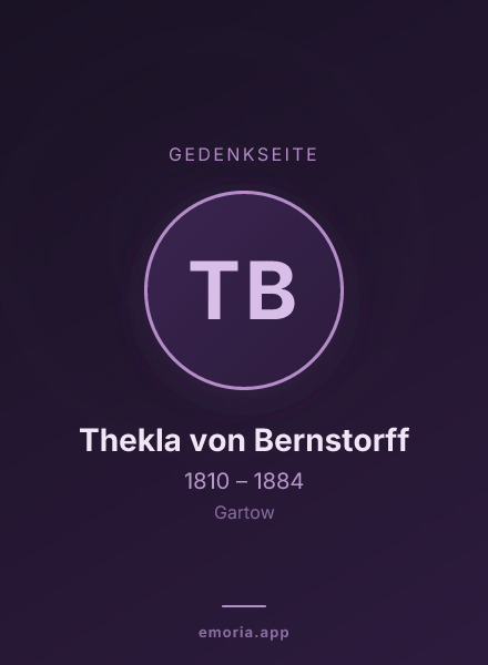 Gedenkportrait von Thekla von Bernstorff