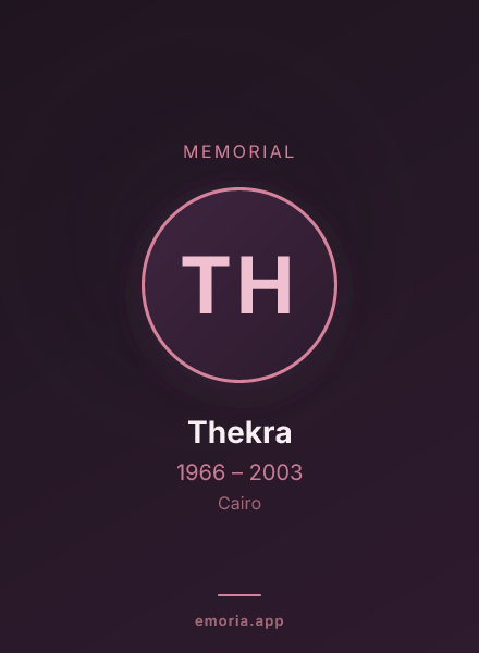 Memorial portrait of Thekra