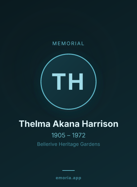 Memorial portrait of Thelma Akana Harrison